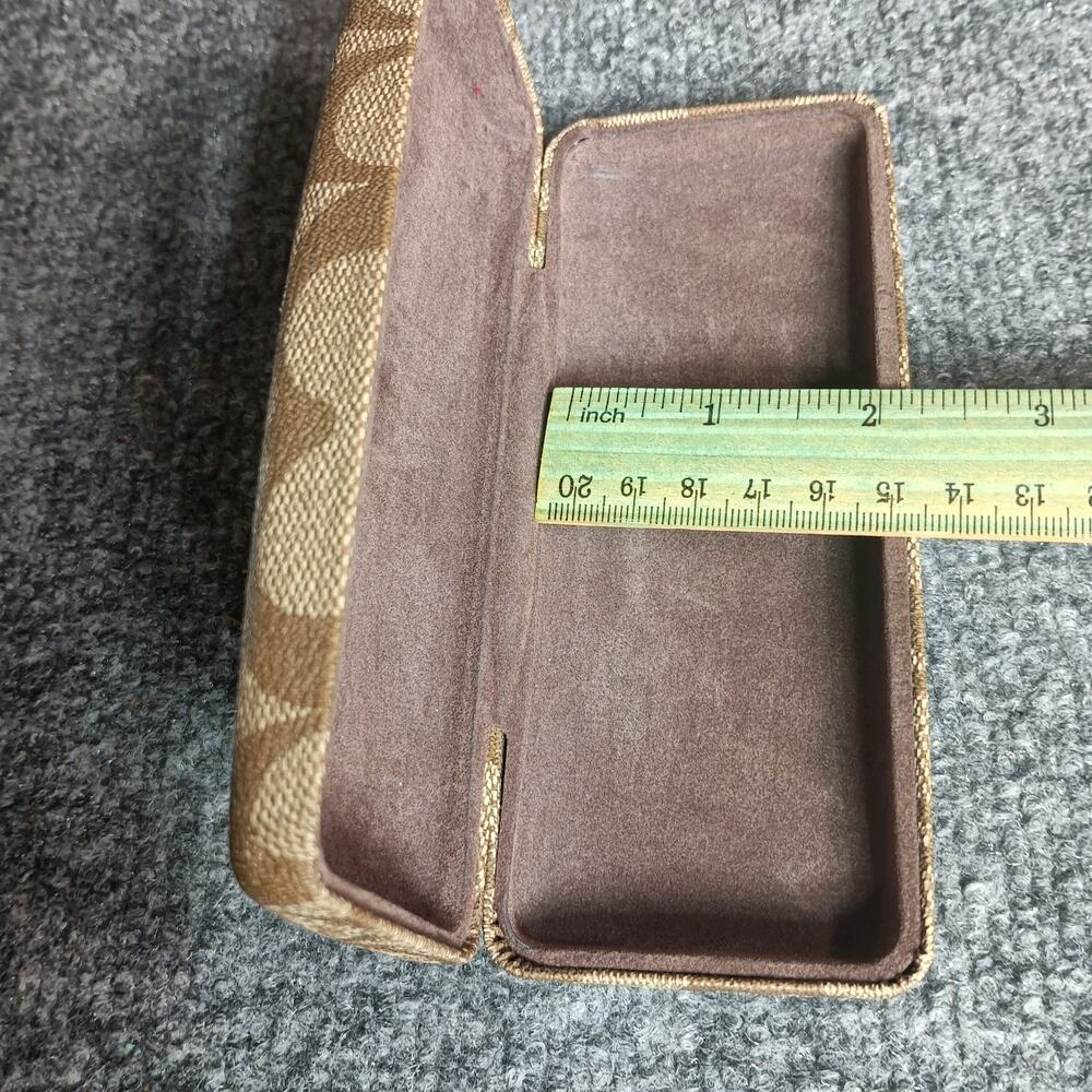 Coach Eyeglass Case Brown Signature Monogram Hard Clamshell 2ct - Picture 10 of 10